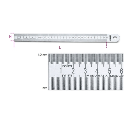 BETA Semi-Rigid Graduated Rule, 1000mm 016830100